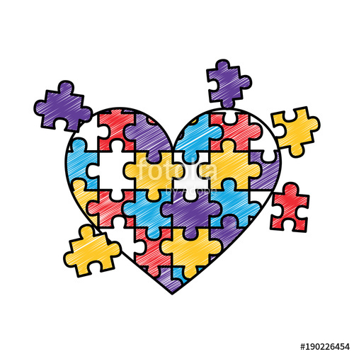 500x500 jigsaw puzzle heart pieces connect solution vector illustration - Puzzle Pieces Drawing