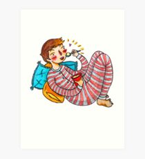 210x230 Girl Pyjamas Drawing Art Prints Redbubble - Pyjamas Drawing