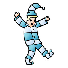 240x240 Line Drawing Cartoon Man In Traditional Pyjamas - Pyjamas Drawing