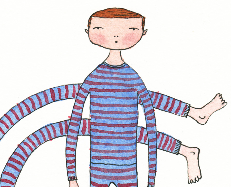 900x730 Stretchy Striped Pajamas - Pyjamas Drawing