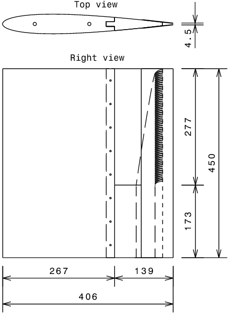 462x638 technical drawing of the pylon scale model scale dimensions - Pylon Drawing