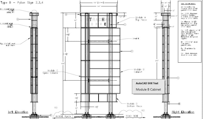 Pylon Sign Drawing