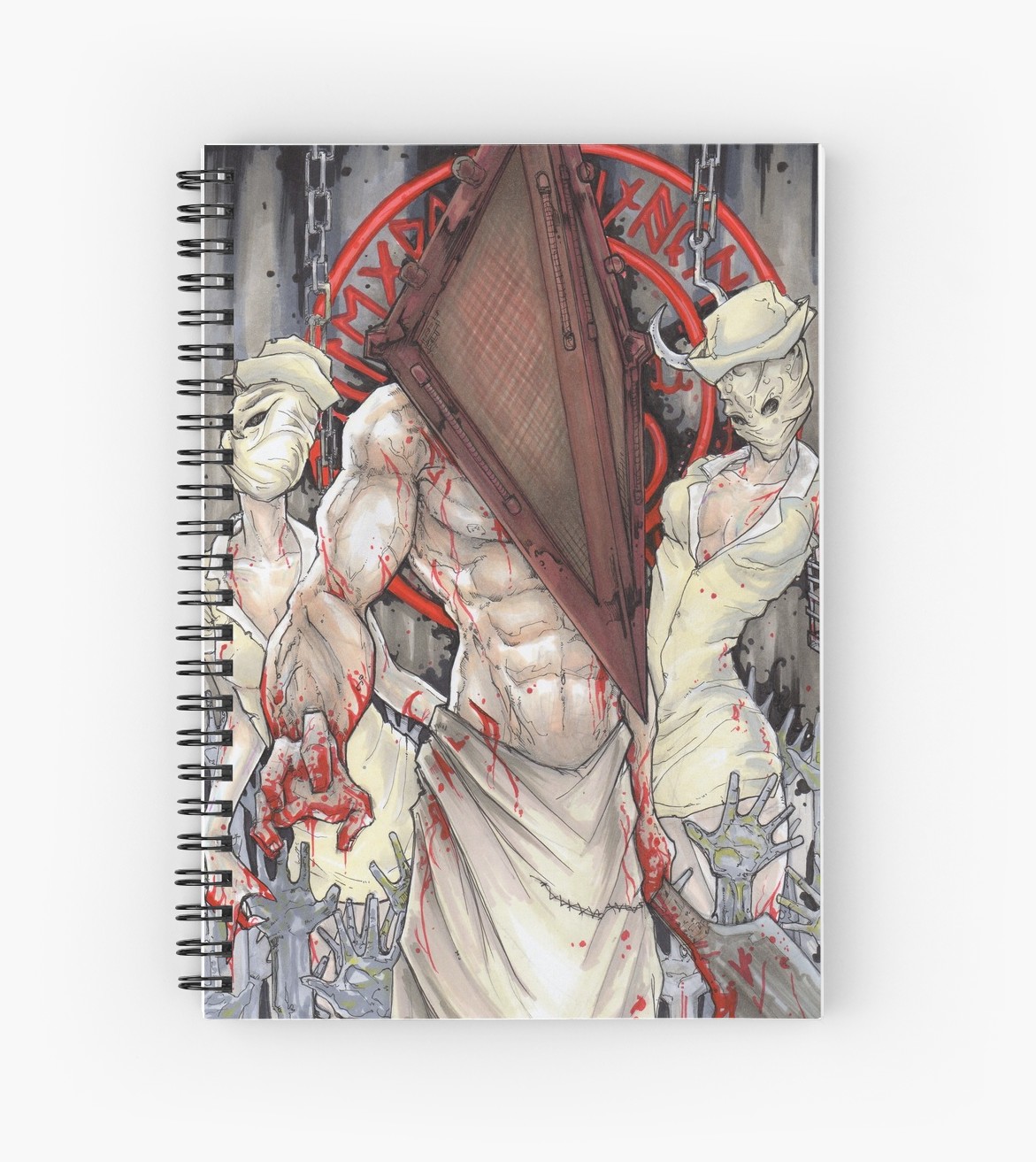 1171x1313 pyramid head and nurses silent hill chris oz fulton spiral - Pyramid Head Drawing