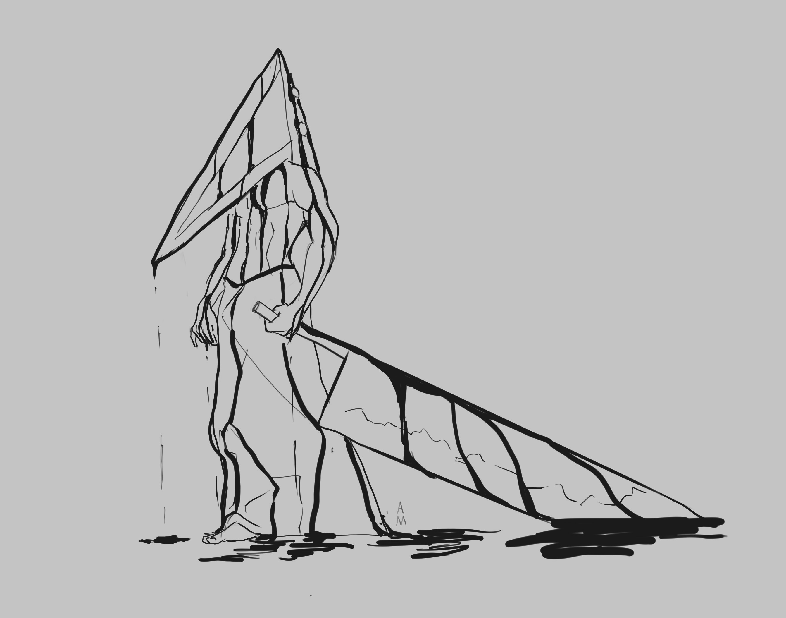 2688x2112 A Pyramid Head Drawing I Made Silenthill - Pyramid Head Drawing. 