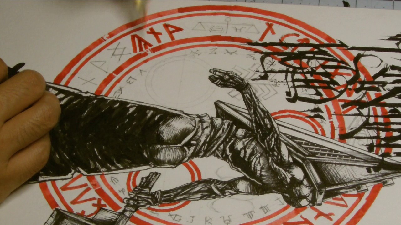 1280x720 silent hill pyramid head drawing bydod - Pyramid Head Drawing