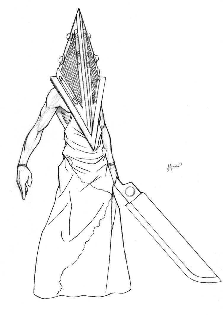 753x1061 movie pyramid head sketch - Pyramid Head Drawing