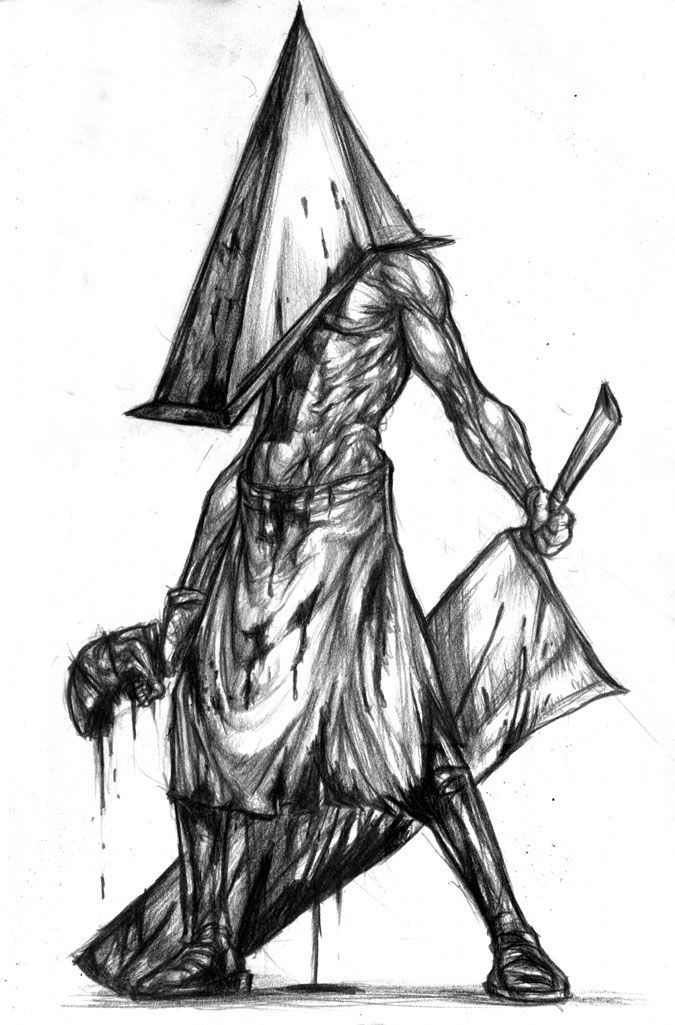 675x1025 pyramid head from silent hill back of the thigh taste of ink - Pyramid Head Drawing