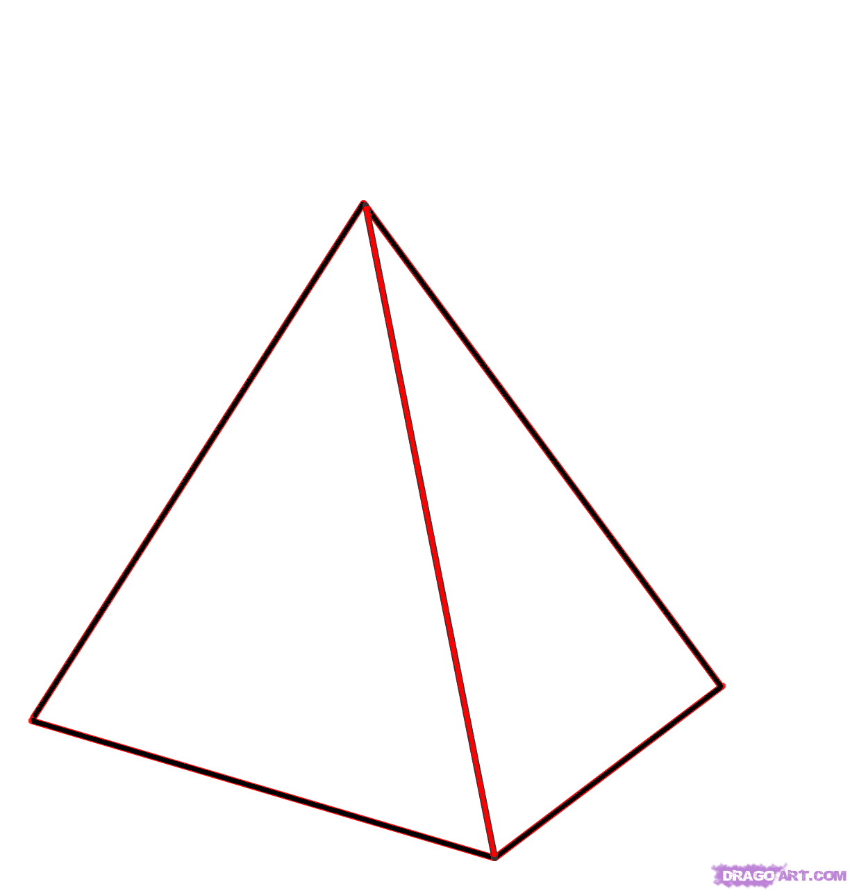 1224x1283 How To Draw Pyramids, Step - Pyramid Line Drawing