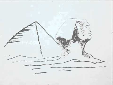 480x360 How To Draw Sphinx Pyramid - Pyramid Line Drawing