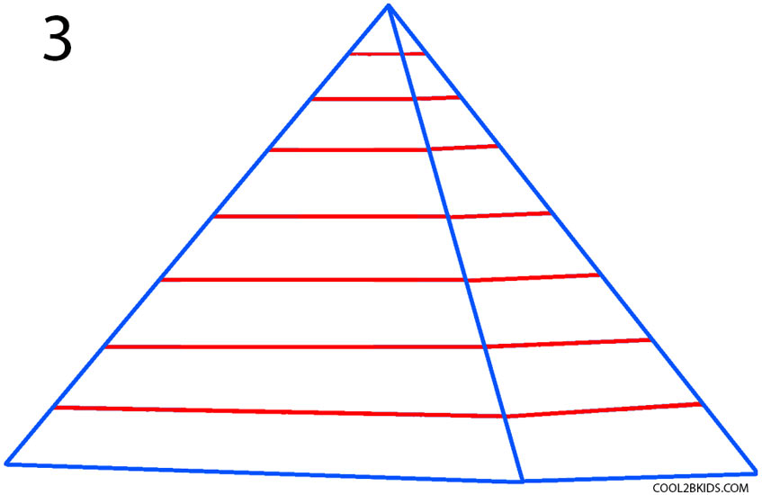 847x550 How To Draw A Pyramid - Pyramid Line Drawing