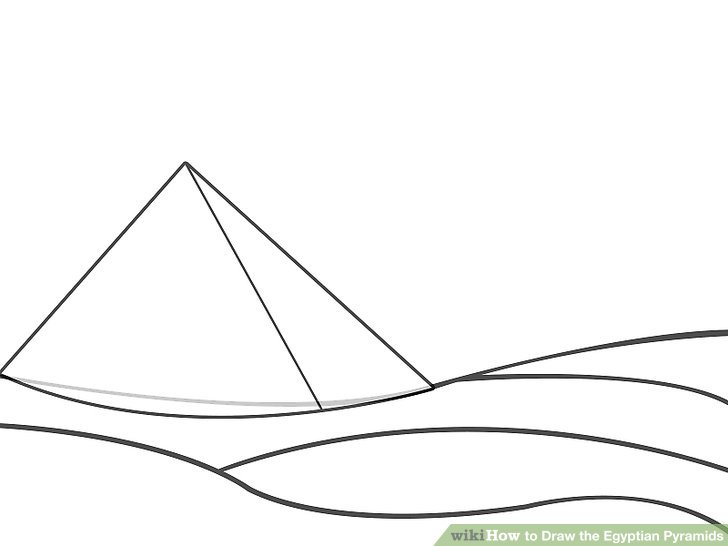 728x546 How To Draw The Egyptian Pyramids Steps - Pyramid Line Drawing
