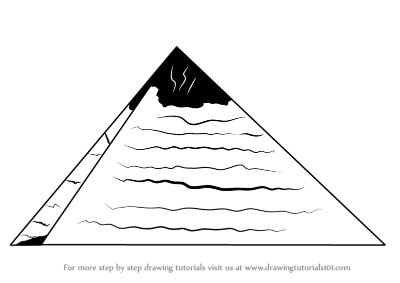 800x567 Learn How To Draw Pyramid Of Egypt For Kids - Pyramid Line Drawing