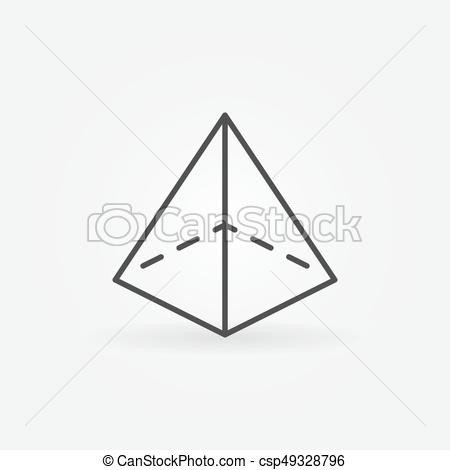450x470 Pyramid Vector Icon - Pyramid Line Drawing
