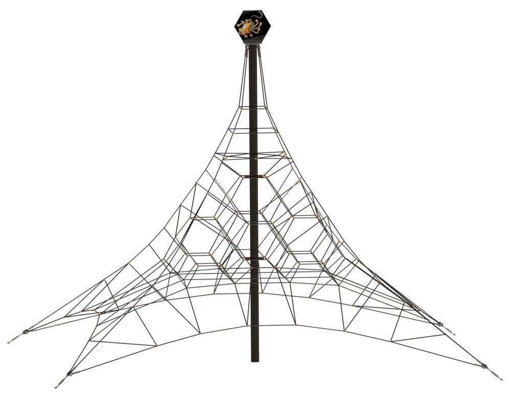1000x773 Spider Rope Pyramid With Guy Lines - Pyramid Line Drawing