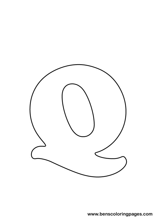 595x842 Free Letter Q Coloring Page - Q Drawing