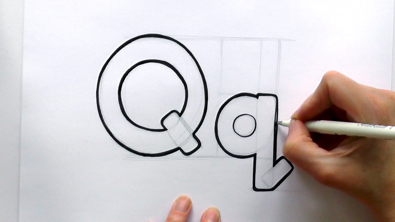1280x720 How To Draw A Cartoon Letter Q And Q - Q Drawing