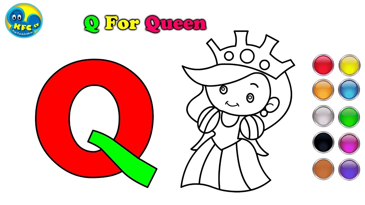 1280x720 learn alphabets for kids how to draw alphabet q for queen - Q Drawing