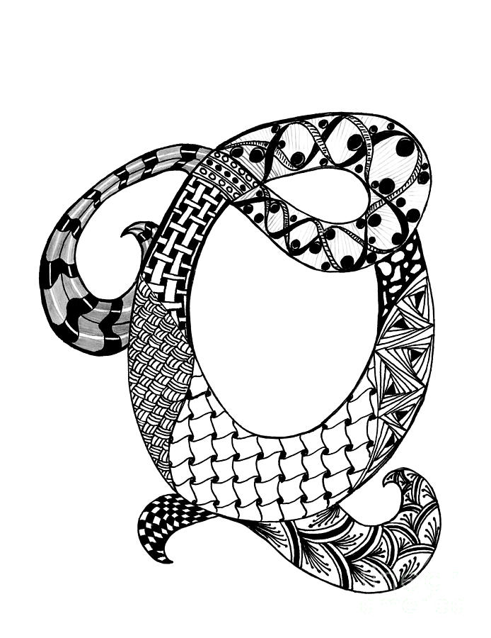 694x900 zentangle q for letter art challenge jake + maya - Q Drawing