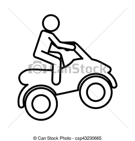 450x470 quad, sport, motocyclette, illustration, vecteur - Quad Drawing