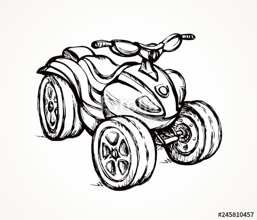 500x429 quad bike vector drawing stock image and royalty free vector - Quad Drawing