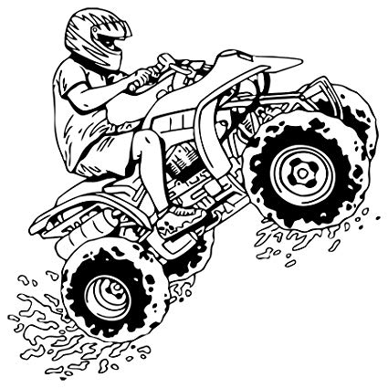 425x425 wall decals atv quad bike racing rider extreme speed jumping - Quad Drawing