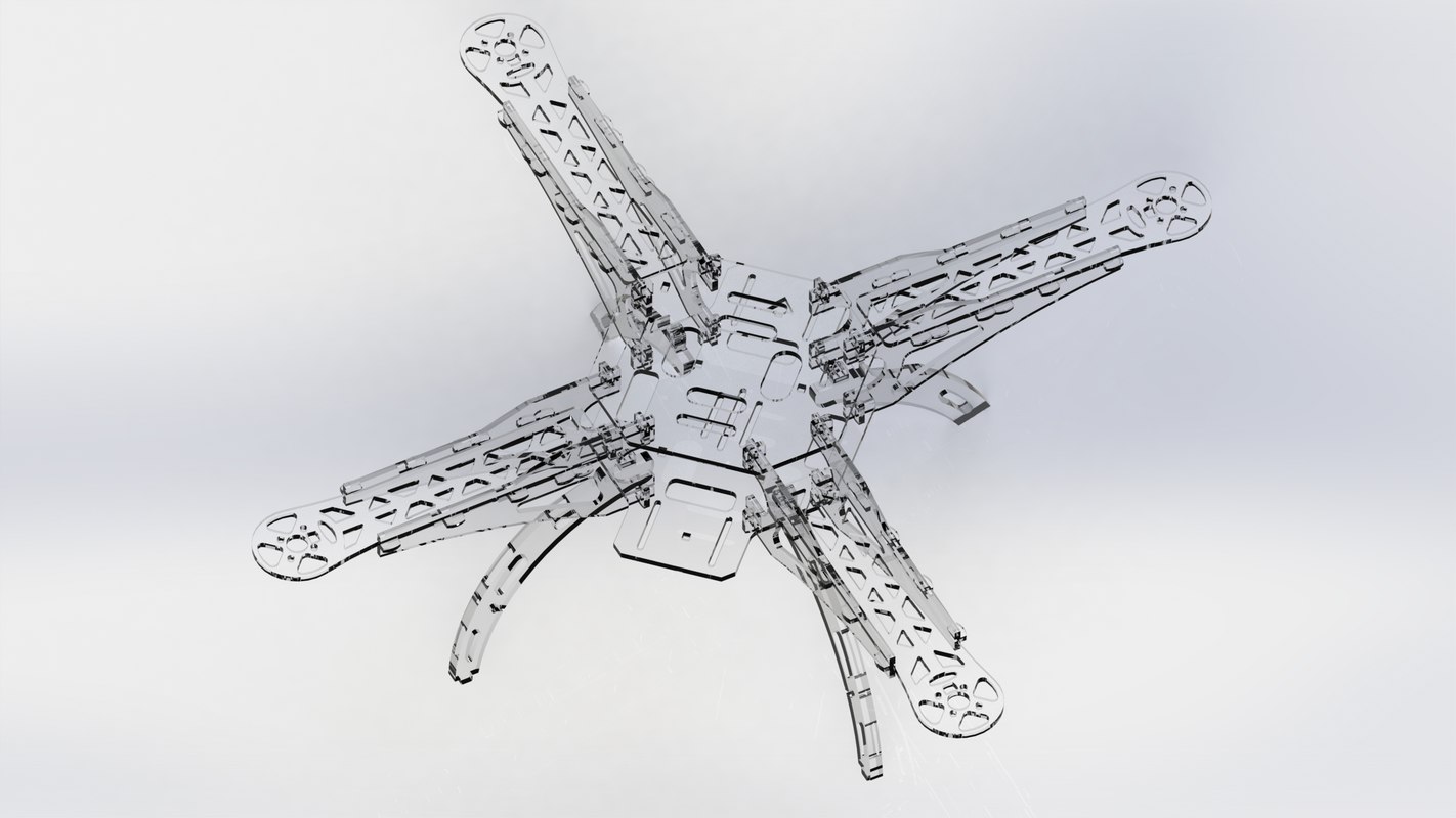 1422x800 Quadcopter Frame Cutting Model - Quadcopter Drawing