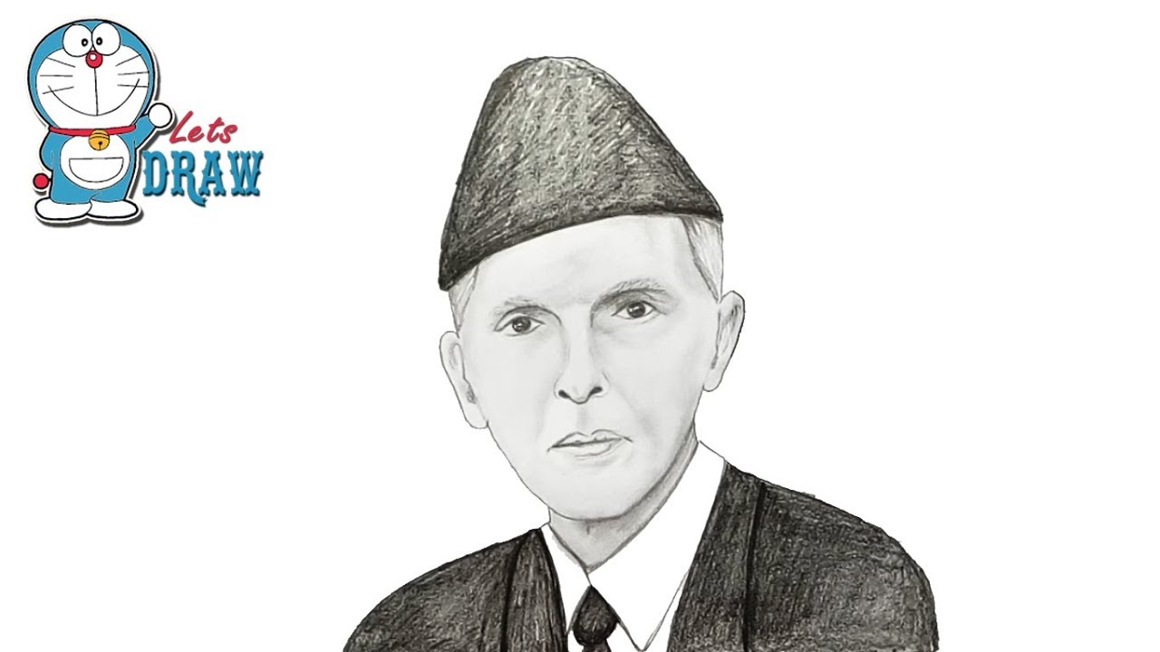 1280x720 How To Draw Quaid E Azam Step - Quaid E Azam Drawing