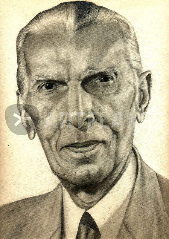 565x800 Jinnah, Mohammad Ali Drawing Art Prints And Posters - Quaid E Azam Drawing