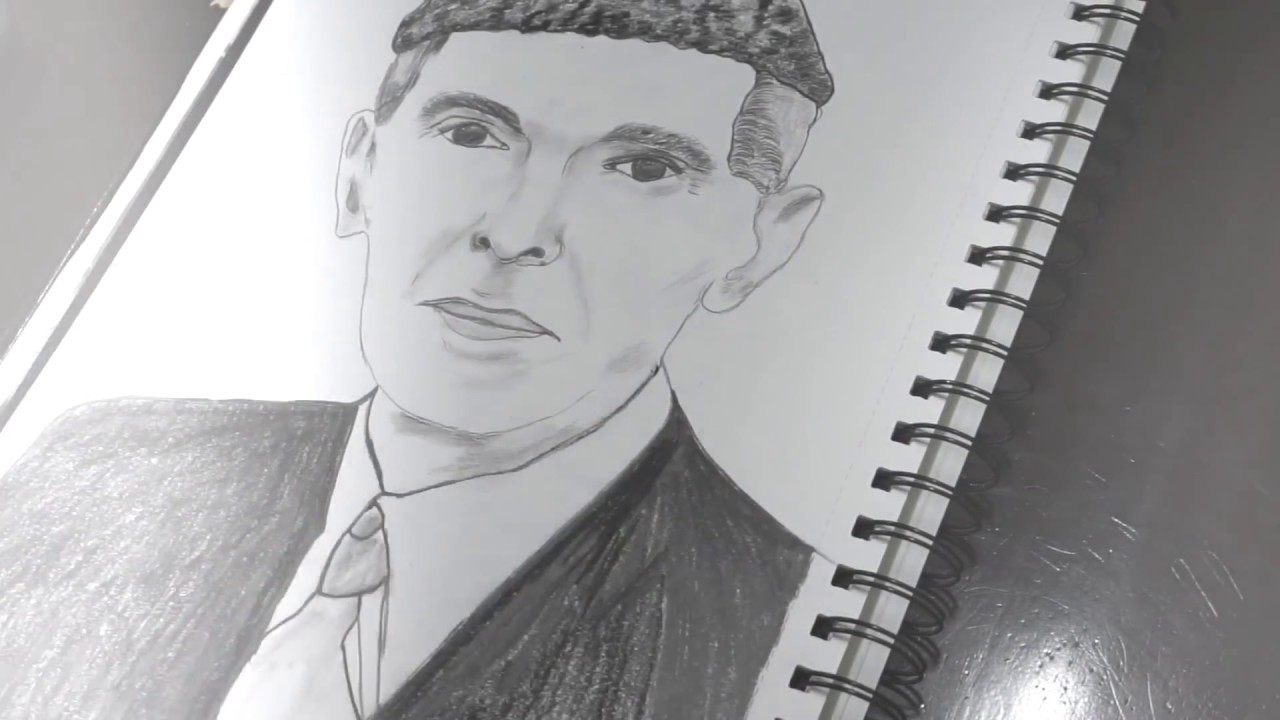 1280x720 Sketch Of The Founder Of Pakistan Quaid E Azam - Quaid E Azam Drawing