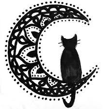 225x225 image result for quarter moon with cat fall novelty drawings - Quarter Moon Drawing