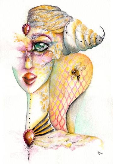 375x543 queen bee drawing - Queen Bee Drawing