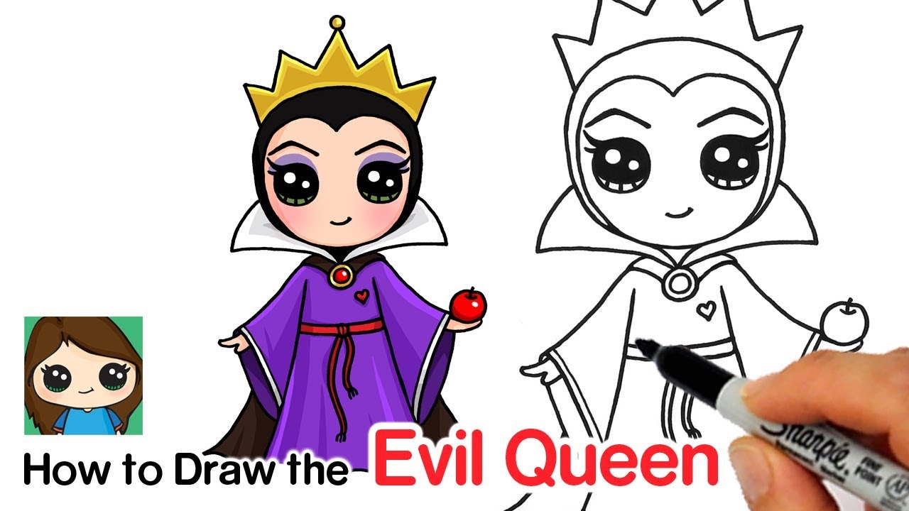 1280x720 how to draw the evil queen disney snow white - Queen Cartoon Drawing