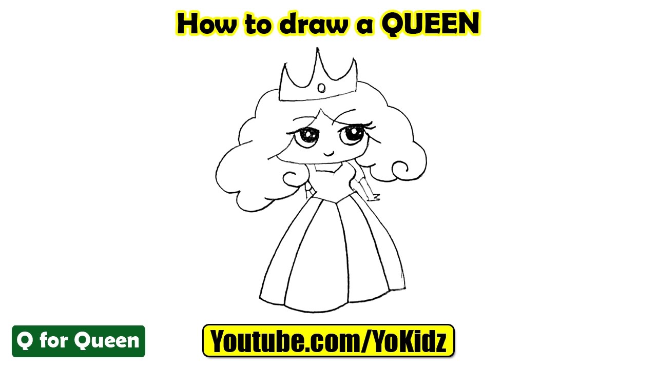 1280x720 how to draw a queen - Queen Cartoon Drawing