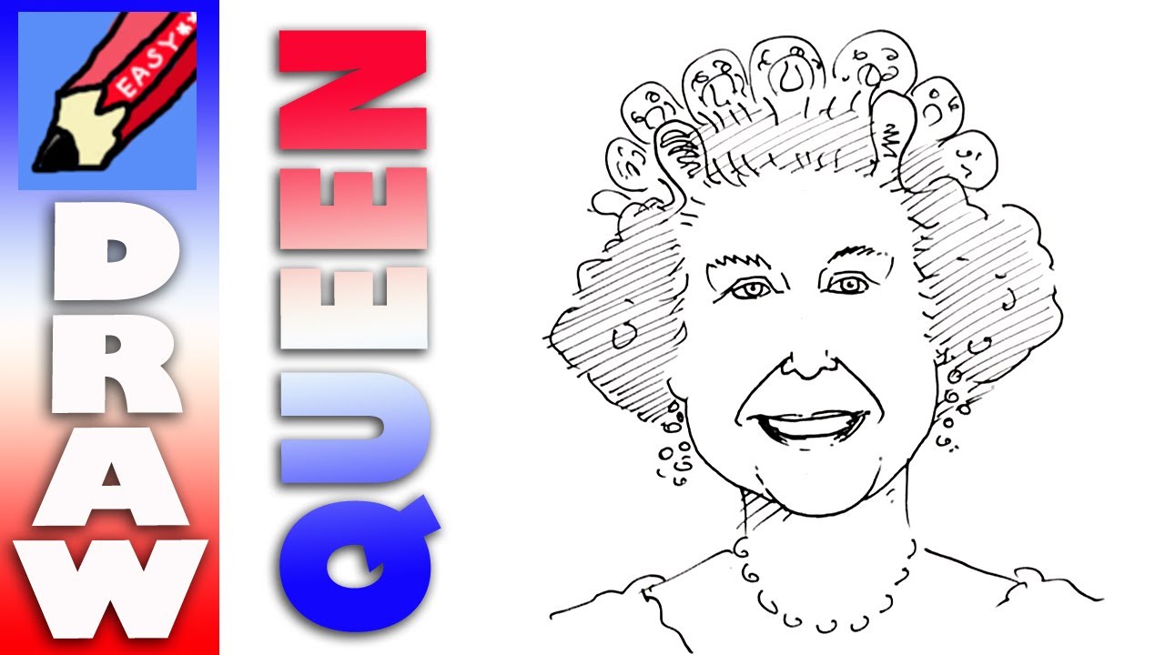 1280x720 draw queen elizabeth real easy! - Queen Cartoon Drawing