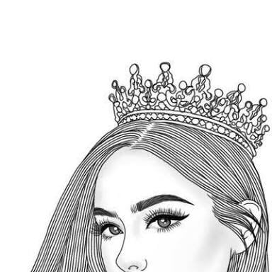 384x384 Image About Girl In Drawingtattoo - Queen Crown Drawing