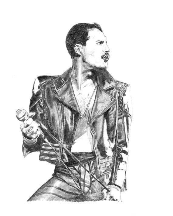 570x713 Freddie Mercury Of Queen Drawing Art Print Etsy - Queen Drawing