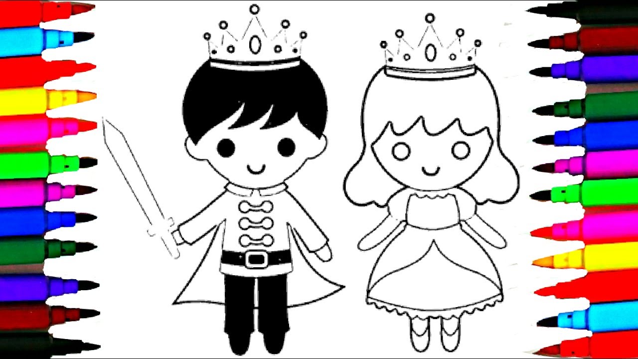 1280x720 how to draw little king and queen coloring pages l drawing videos - Queen Drawing