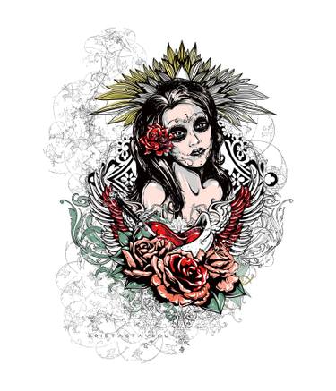 375x437 Dead Queen Tattoo Art Drawing - Queen Drawing