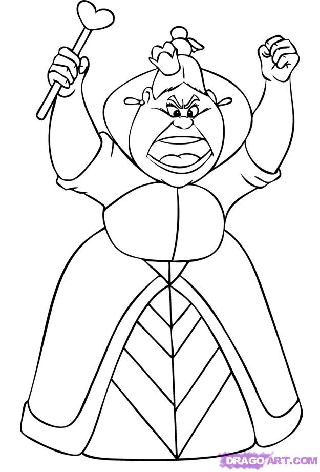 625x921 How To Draw The Queen Of Hearts, Step - Queen Drawing Easy