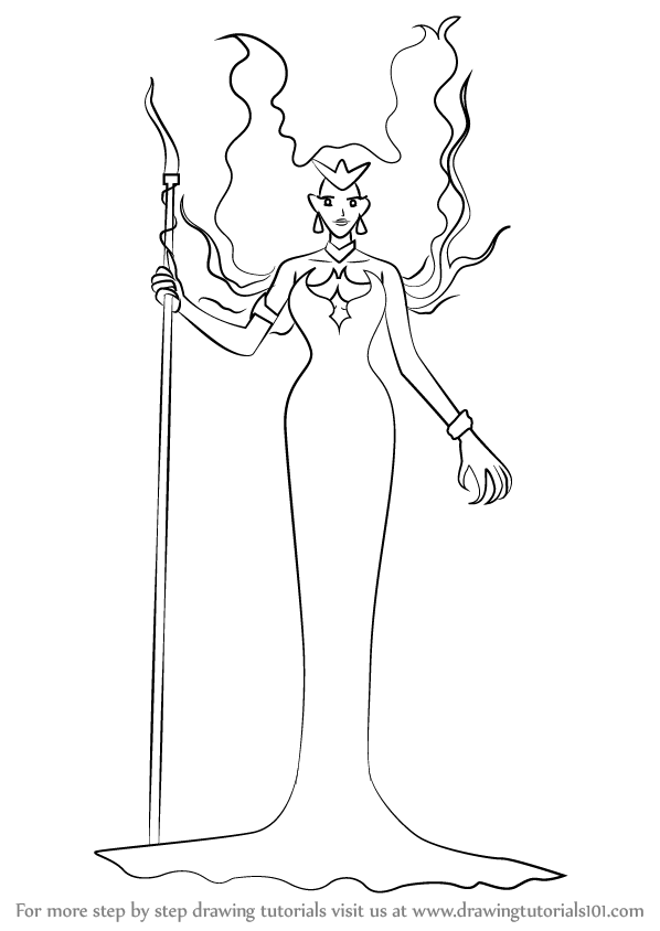 598x844 Learn How To Draw Queen Beryl From Sailor Moon - Queen Drawing Easy