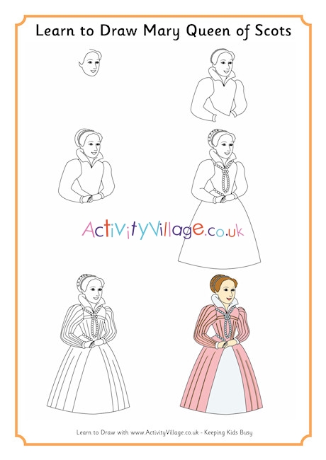 460x650 Learn To Draw Mary Queen Of Scots - Queen Drawing Easy