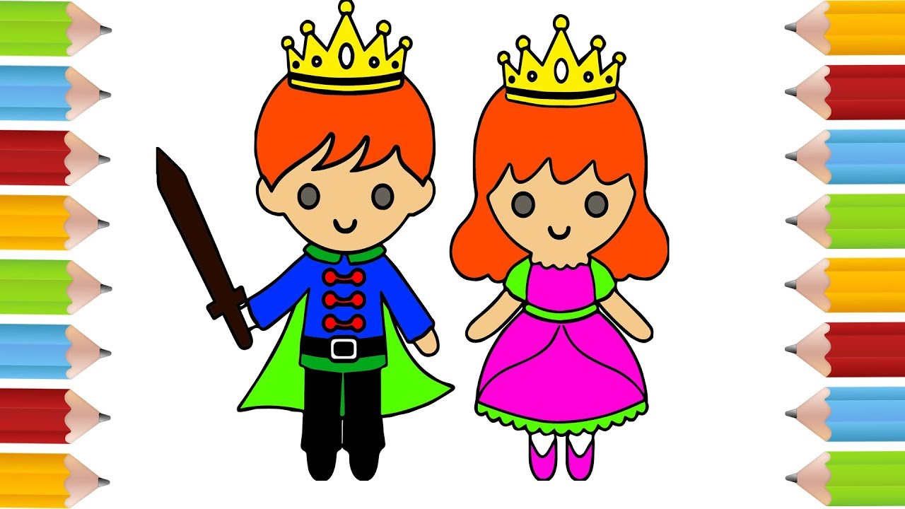 1280x720 How To Draw Little King And Queen Coloring Pages - Queen Drawing For Kids