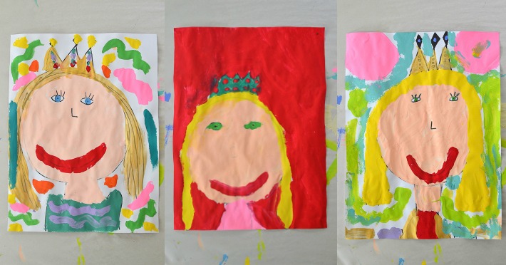 710x372 Queen Mom Mother's Day Portraits Painted - Queen Drawing For Kids
