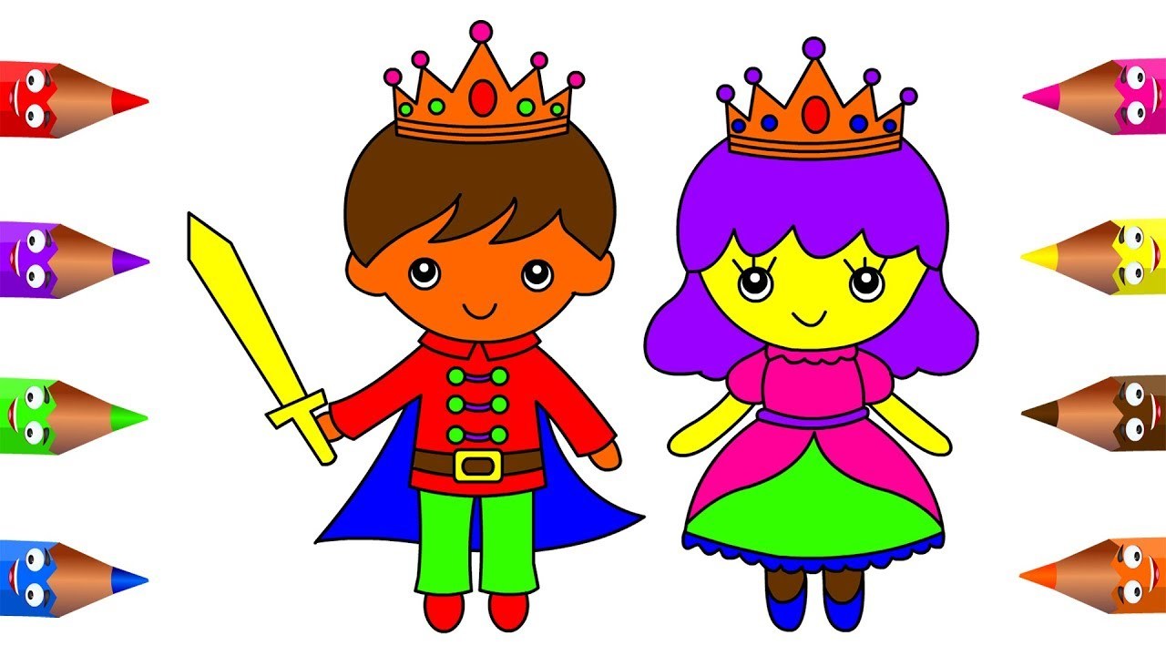 1280x720 King And Queen Coloring Pages For Kids - Queen Drawing For Kids