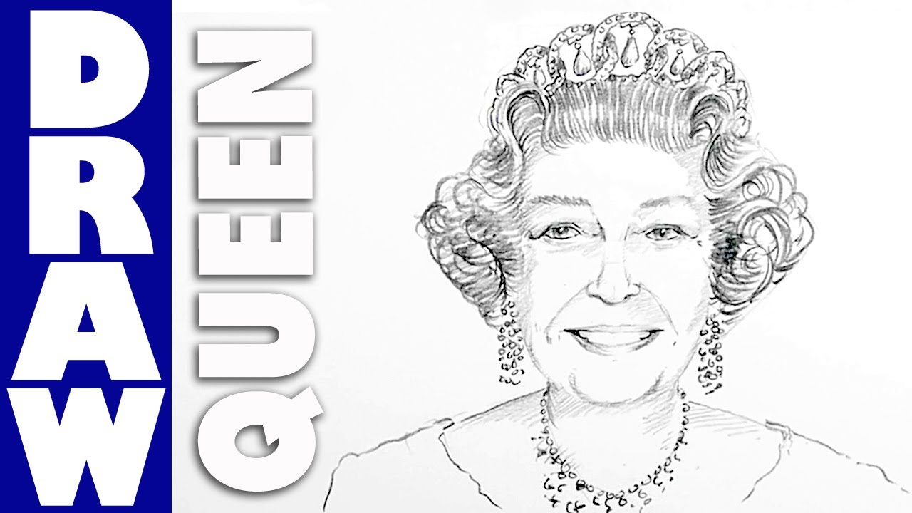 1280x720 how to draw queen elizabeth ii - Queen Drawing Images