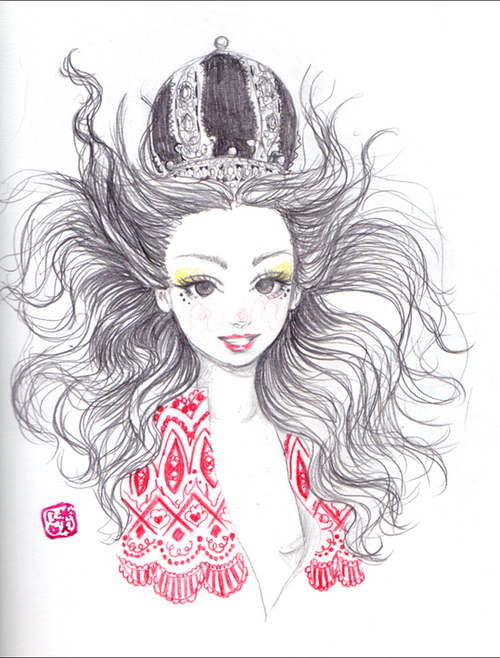 500x658 Queen Via Tumblr On We Heart It - Queen Drawing Images