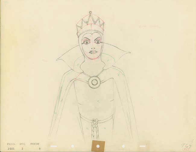 650x505 animation cel drawing from snow white the evil queen animation art - Queen Drawing Images