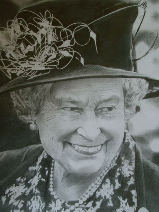 540x720 pencil drawing of queen elizabeth - Queen Elizabeth Drawing