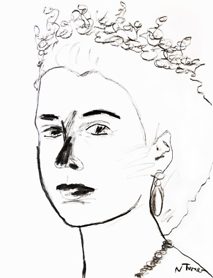 307x400 queen elizabeth portrait large original charcoal drawing modern - Queen Elizabeth Drawing