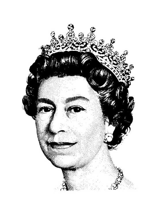 531x750 coloring - Queen Elizabeth Drawing